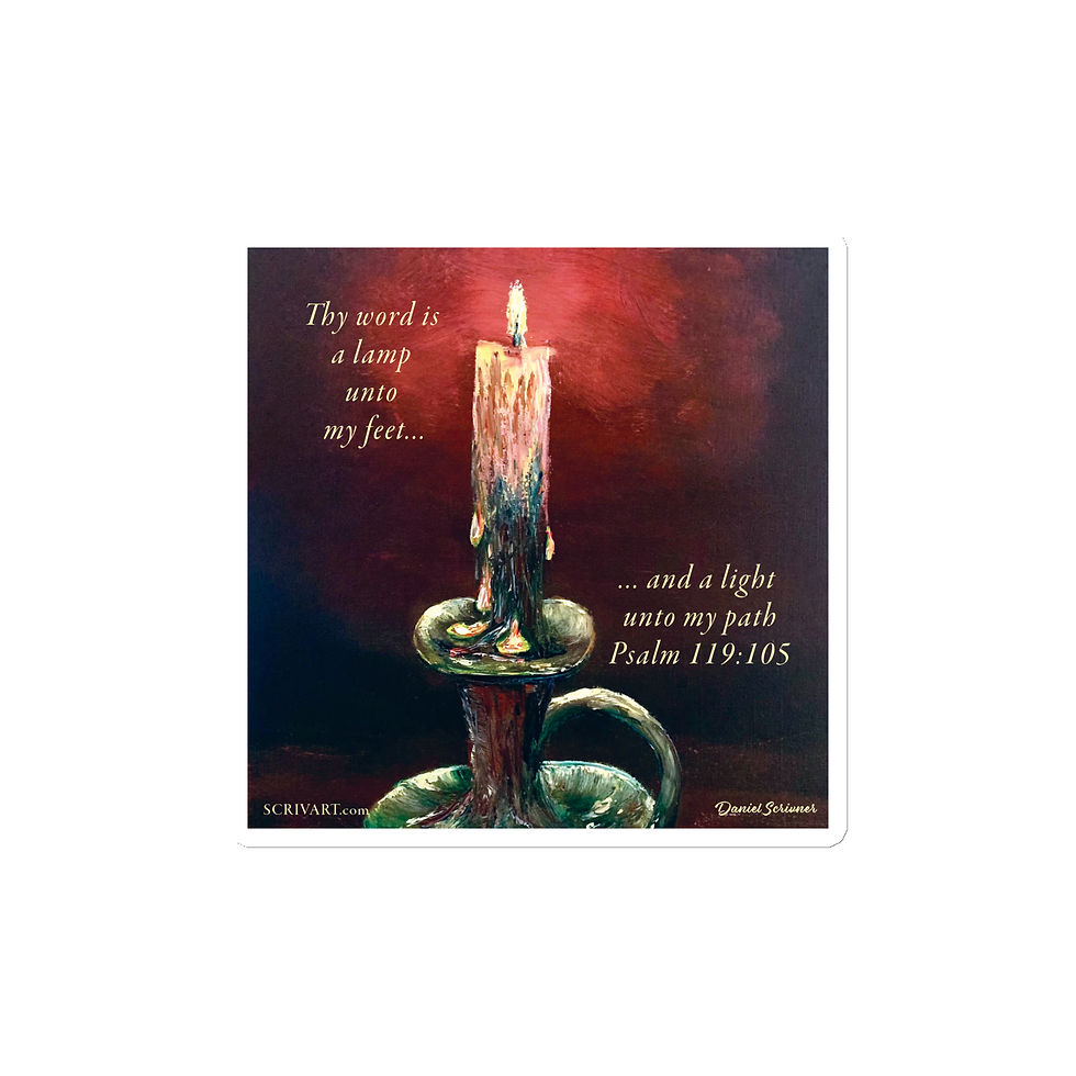 Thumbnail: Magnet - Thy Word is a lamp Midnight Candle Still life Painting Display