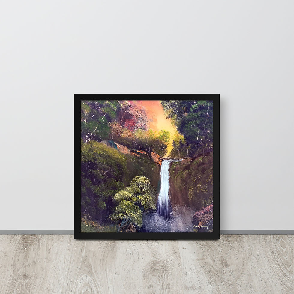 Thumbnail: Framed photo paper poster - Waterfall Respite Early Work Painting