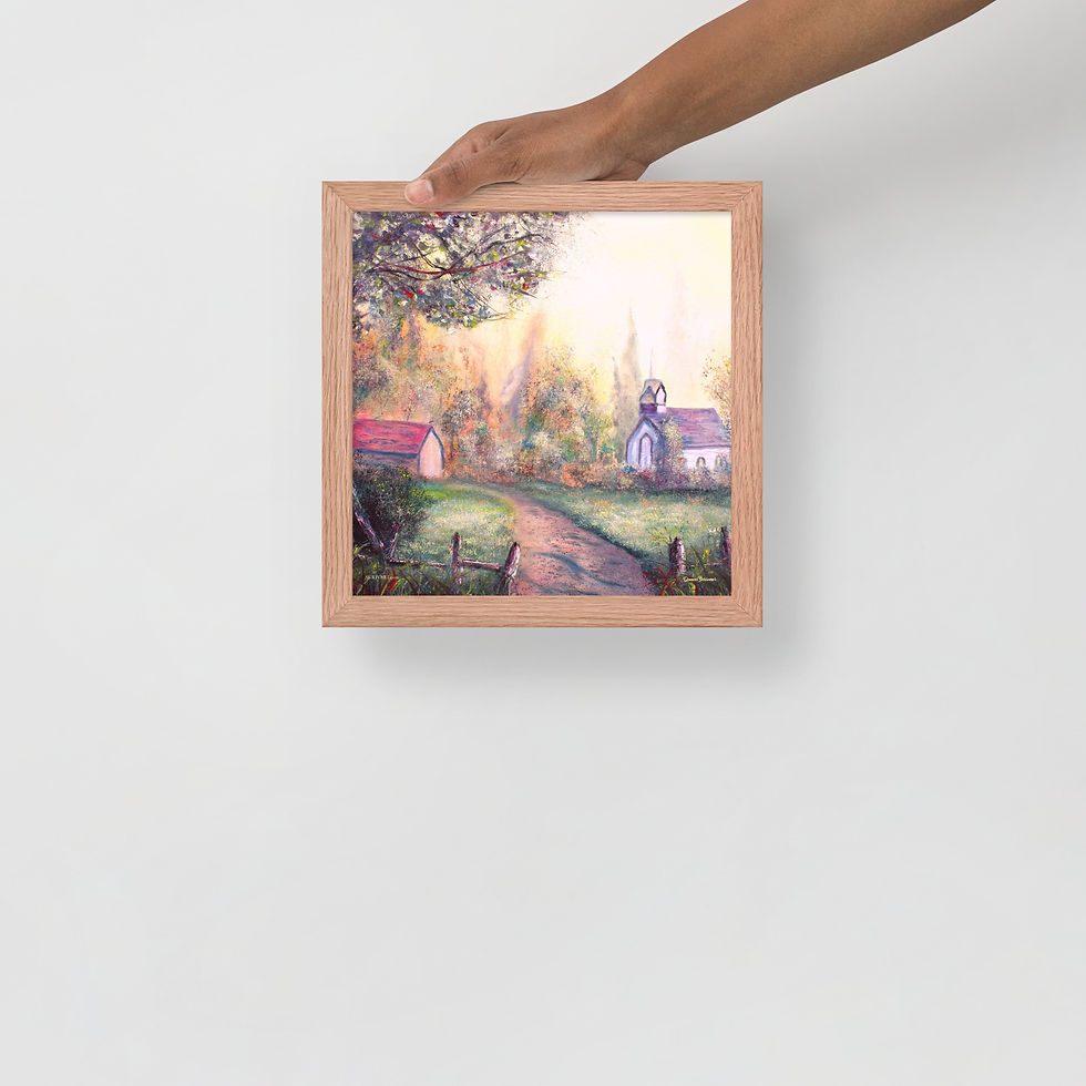 Thumbnail: Framed Photo Paper Poster - The Old Church and Parish Landscape Painting