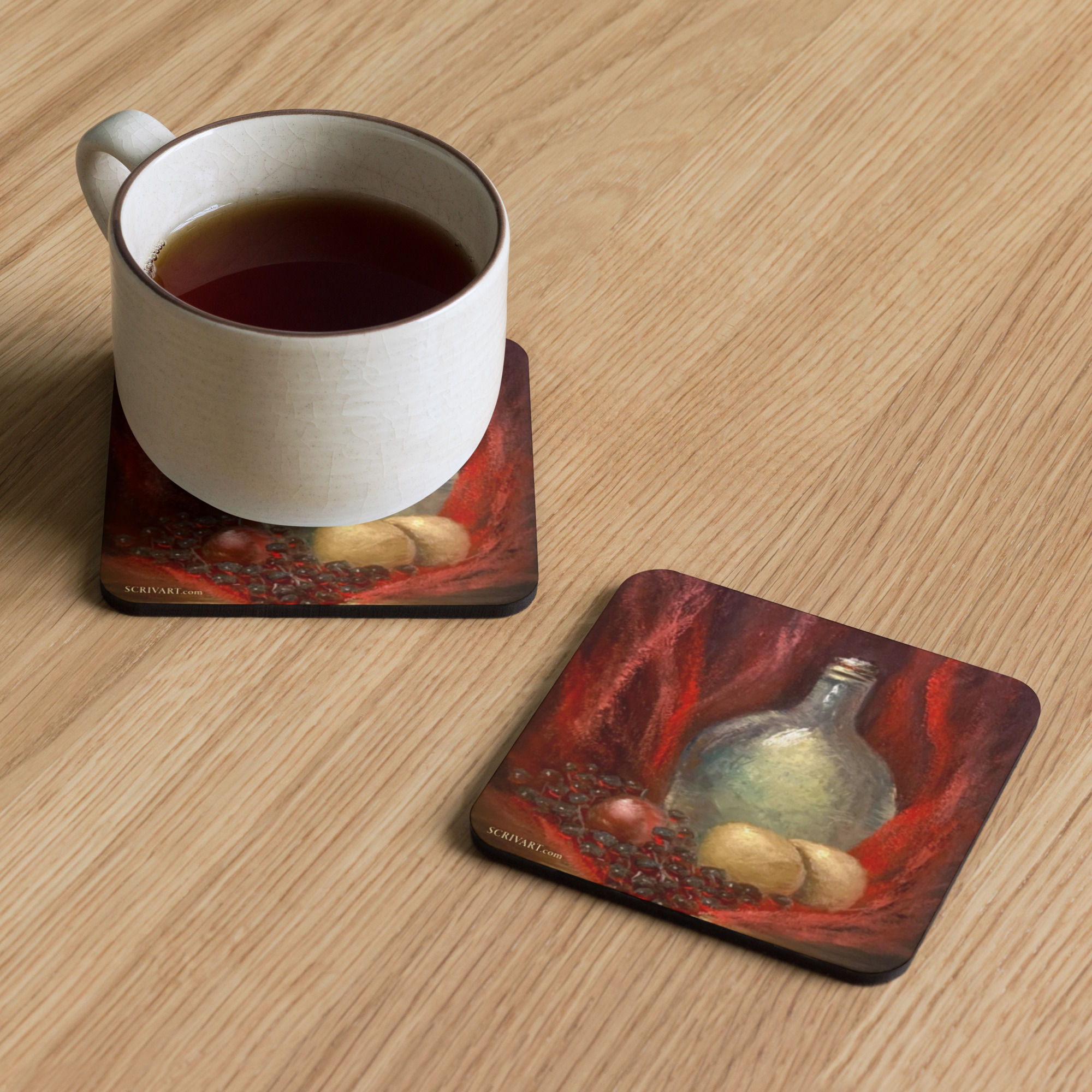 Cork-back coaster-Abundance Painting Display