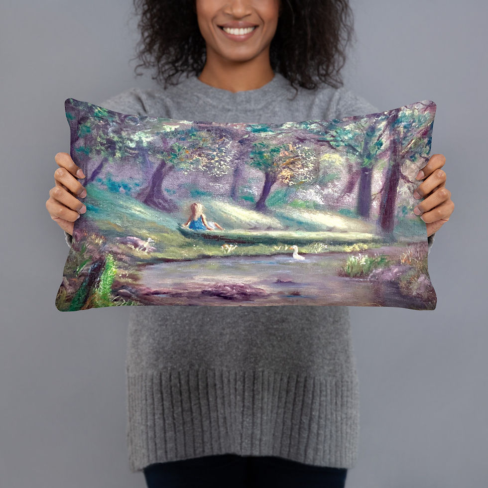 Thumbnail: Display Pillow - Quiet Waters Painting Display