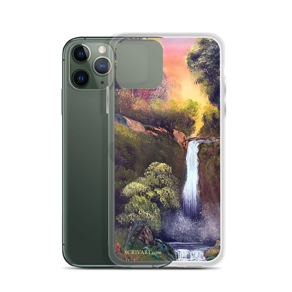Thumbnail: Clear Case for iPhone - Waterfall Respite Early Work Landscape Painting Display