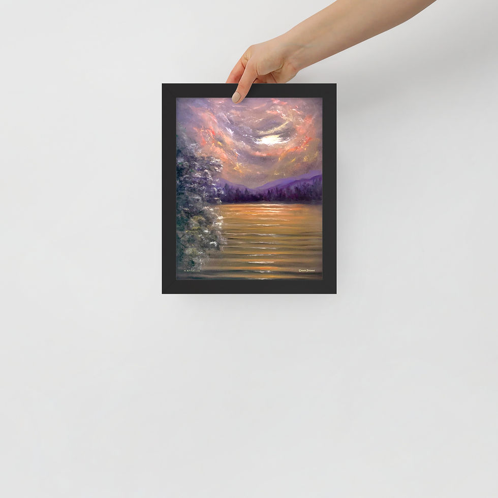 Thumbnail: Framed photo paper poster - Serenity Lake Painting
