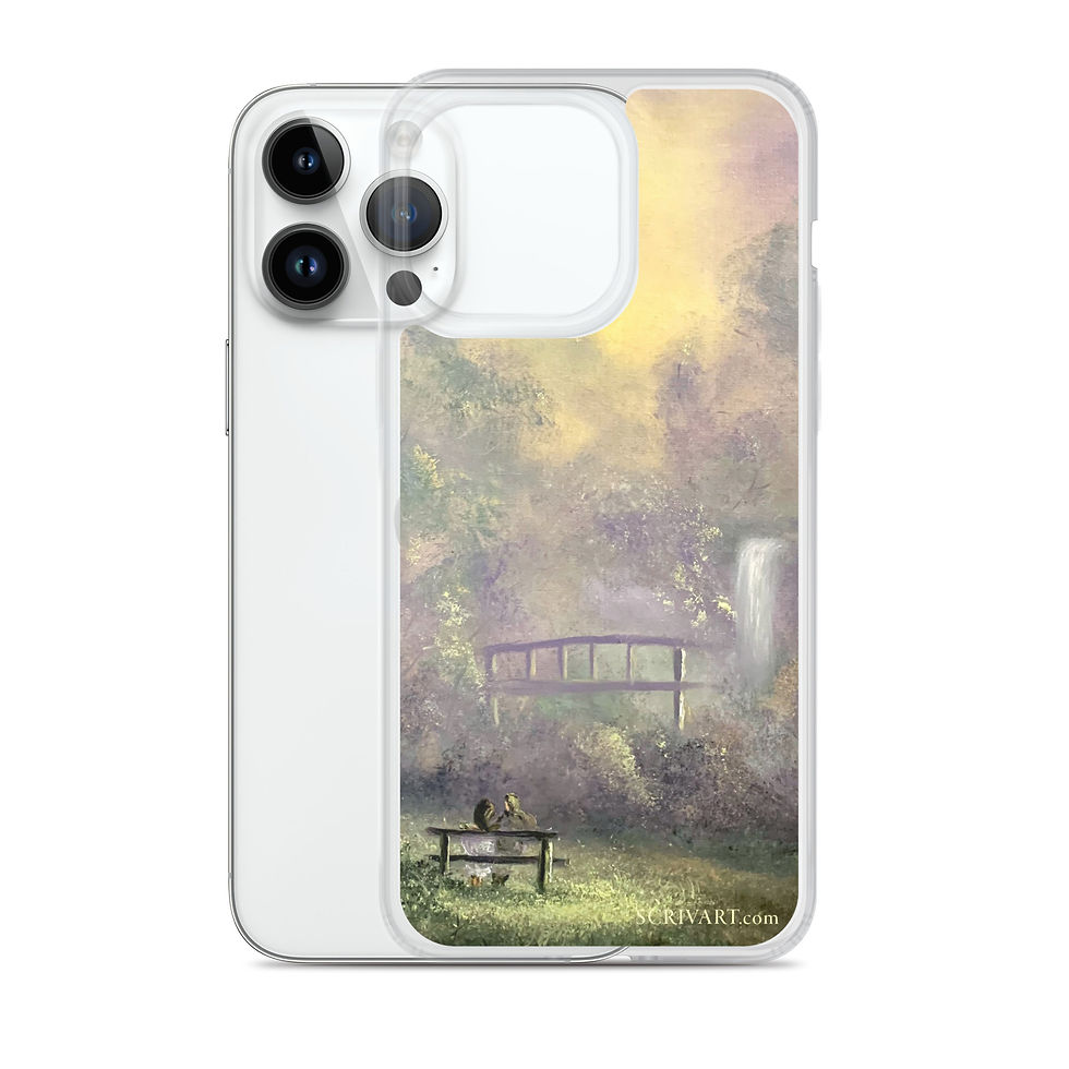 Thumbnail: Clear Case for iPhone - Lovers Retreat Landscape Painting Display