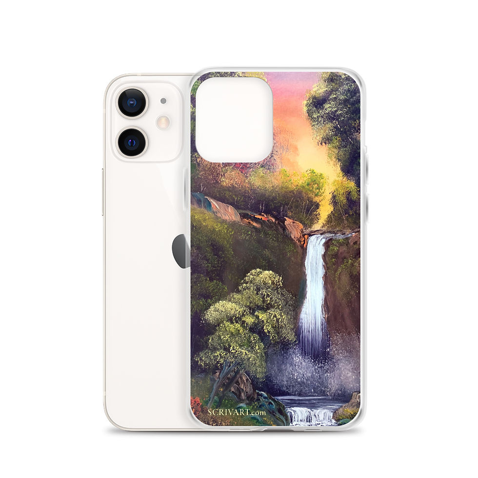 Thumbnail: Clear Case for iPhone - Waterfall Respite Early Work Landscape Painting Display