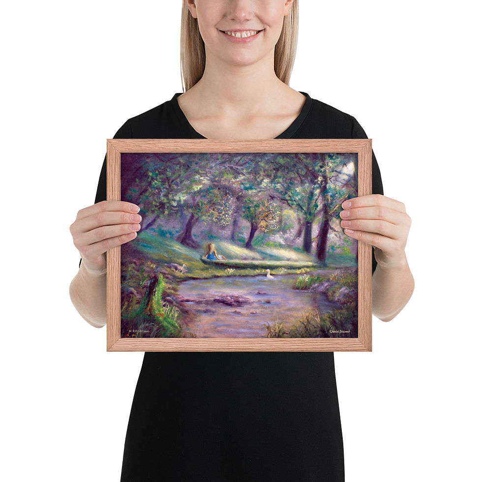 Thumbnail: Framed Photo Paper Poster - Quiet waters Landscape Painting