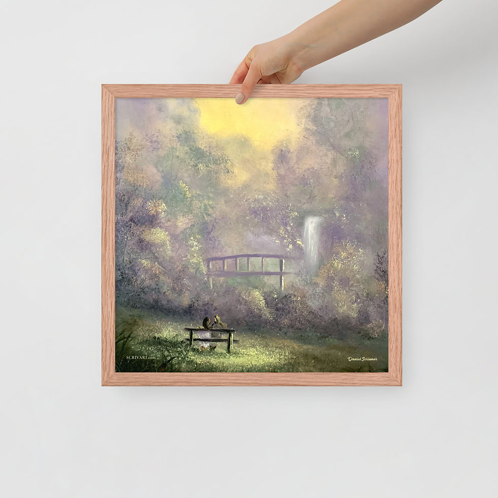 Thumbnail: Framed photo paper poster - Lovers Retreat Painting