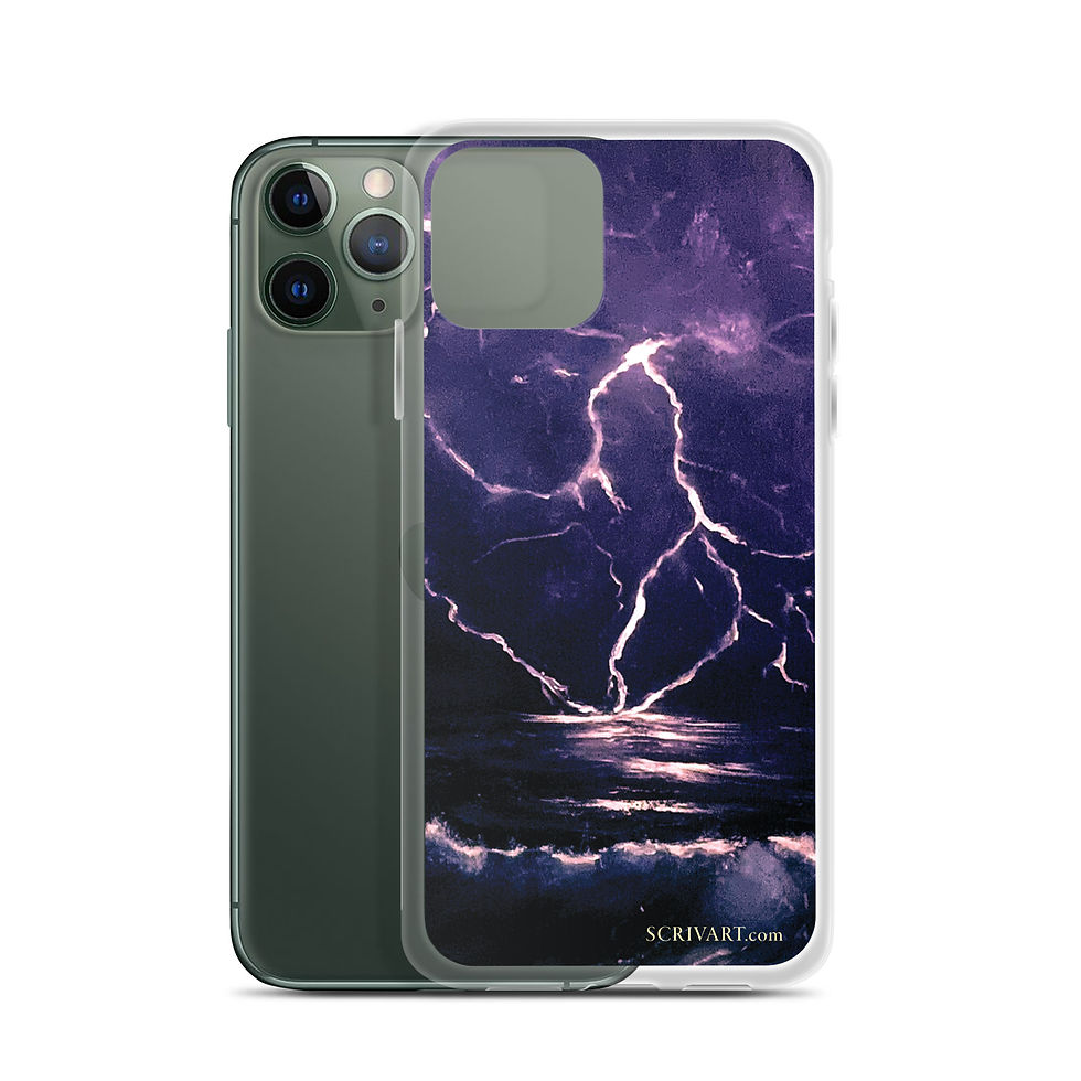 Thumbnail: Clear Case for iPhone - Thunderclap Seascape Painting Display
