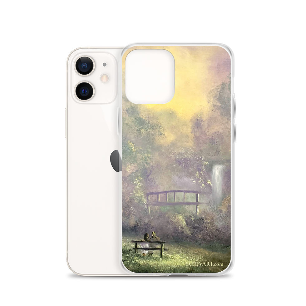 Thumbnail: Clear Case for iPhone - Lovers Retreat Landscape Painting Display