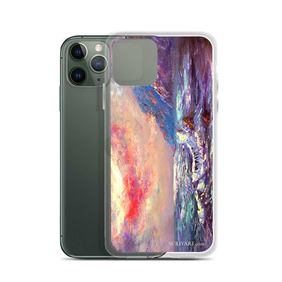Thumbnail: Clear Case for iPhone - Coastal Glow Knife Seascape Painting Display