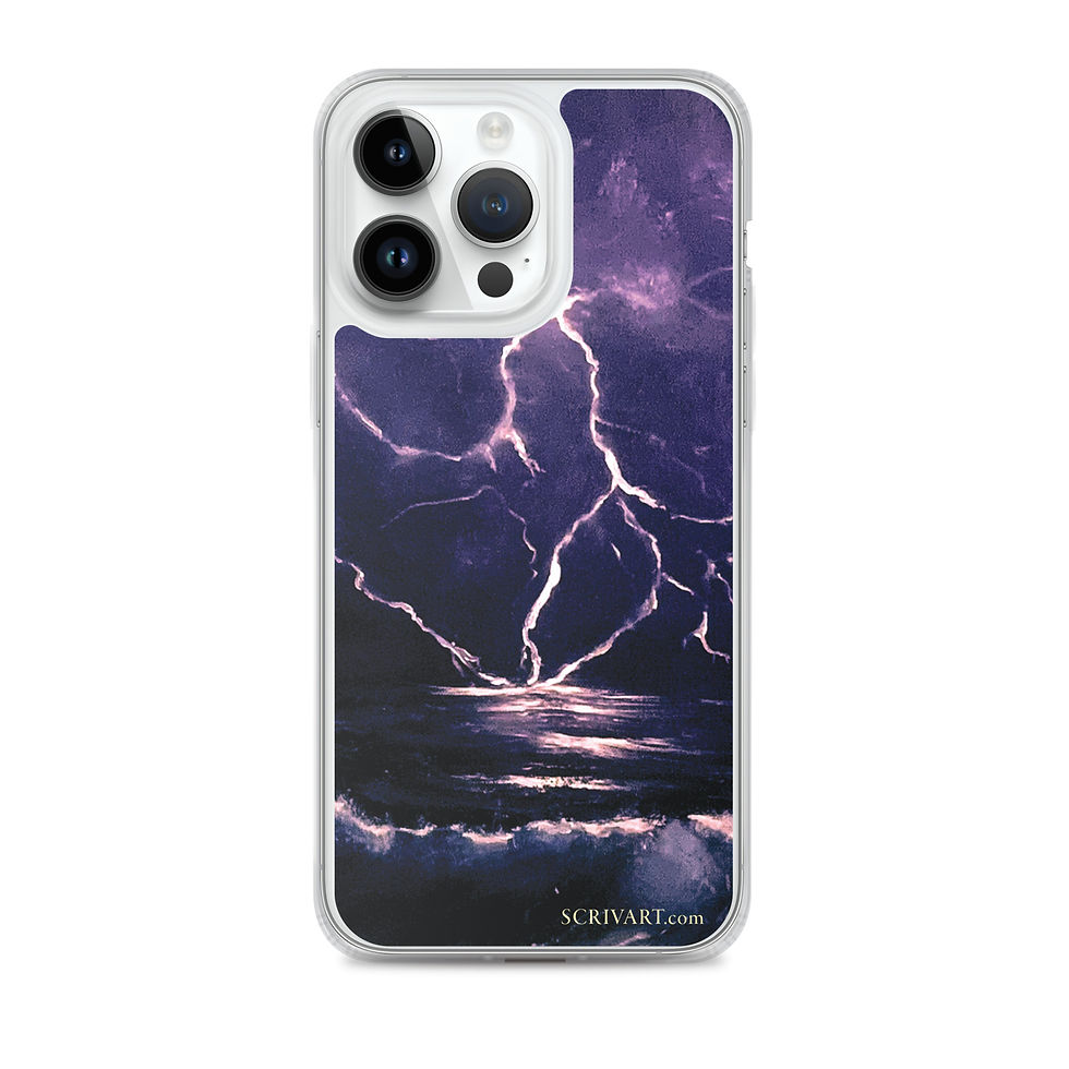Thumbnail: Clear Case for iPhone - Thunderclap Seascape Painting Display