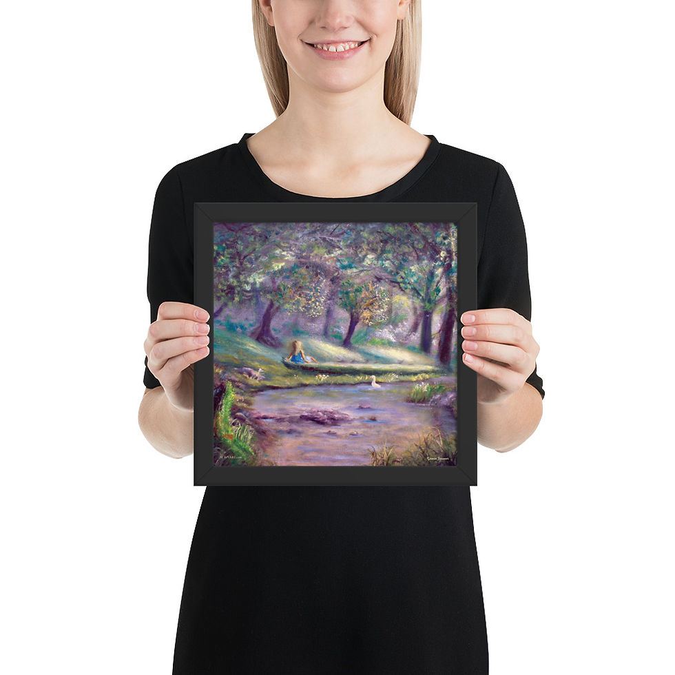 Thumbnail: Framed Photo Paper Poster - Quiet waters Landscape Painting