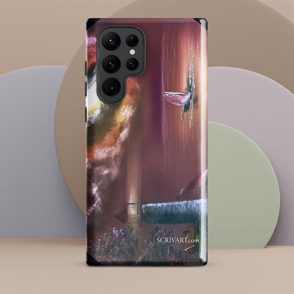 Thumbnail: Tough case for Samsung® - Lighthouse oval sailboat impression painting display