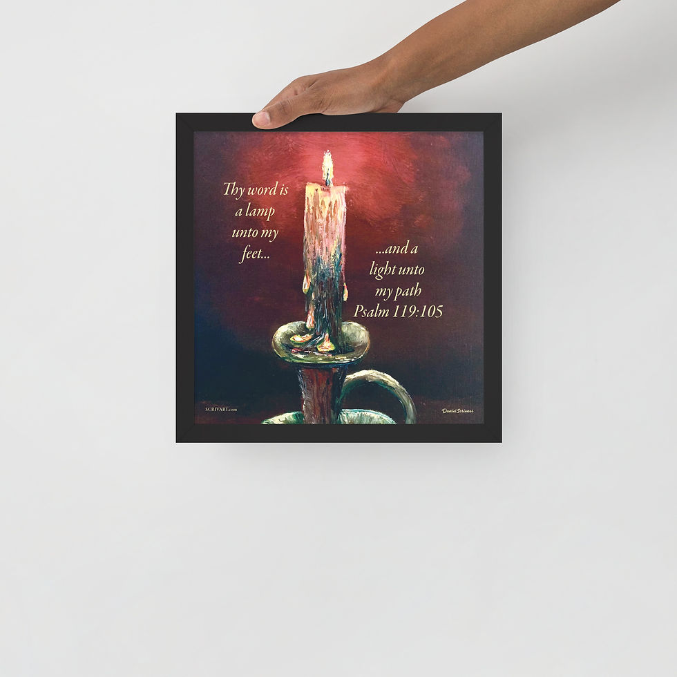 Thumbnail: Framed photo paper poster - Midnight Candle Psalm 119v105 Painting