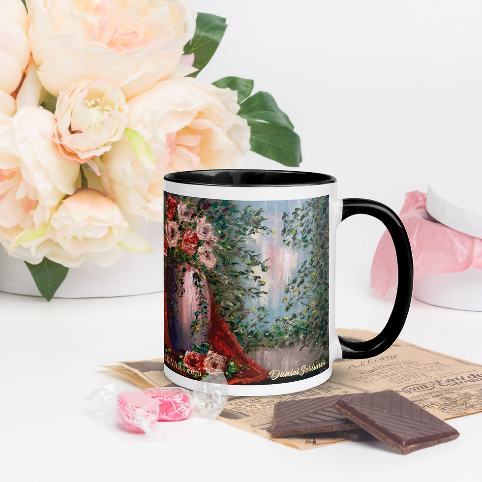 Thumbnail: Beverage Mug Window Floral Knife Painting 11 and 15 oz
