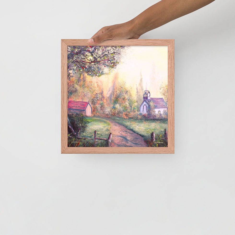 Thumbnail: Framed Photo Paper Poster - The Old Church and Parish Landscape Painting