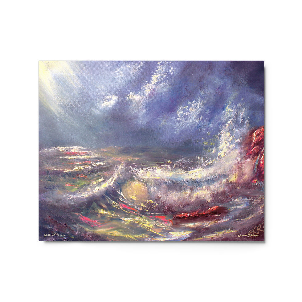 Thumbnail: Metal print - High Tide Glow Seascape Display Painting