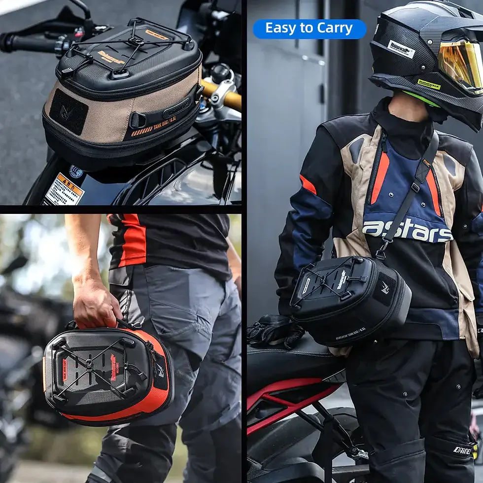 Mechanic Series 6.5L Expandable Motorcycle Tank Bag - Magnetic Quick Release & A