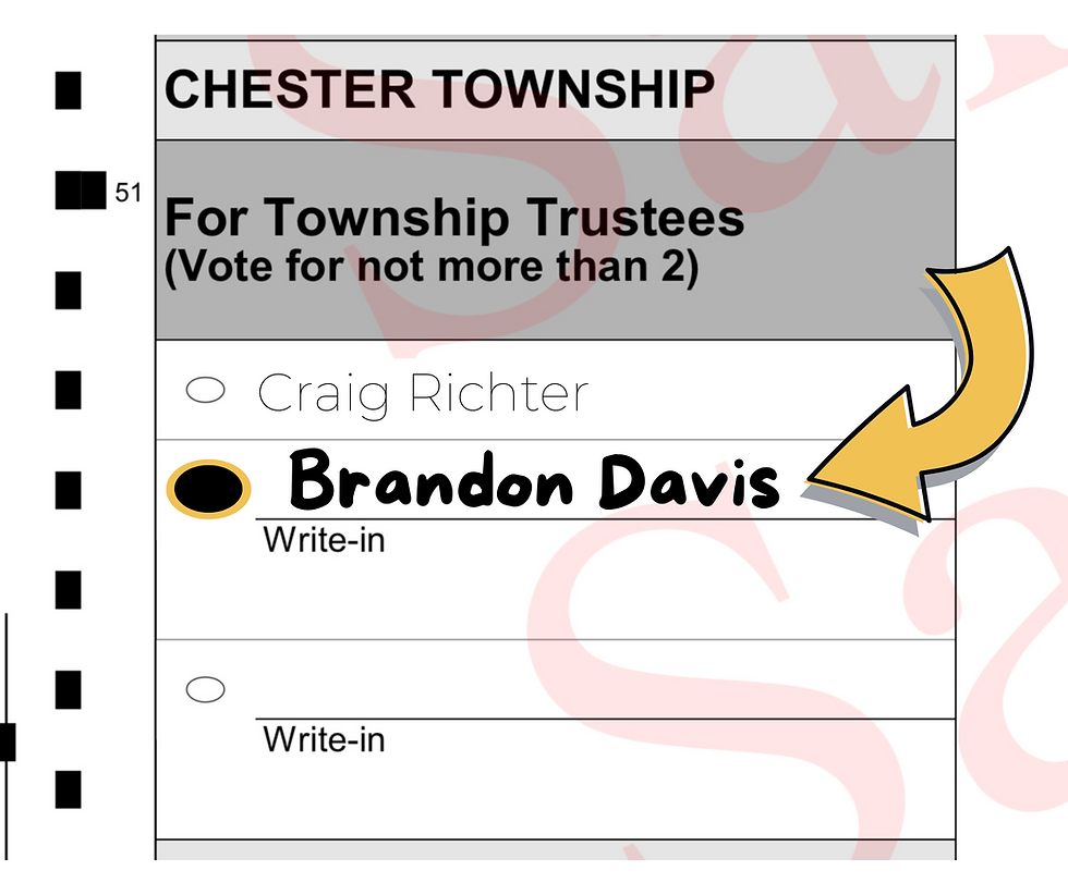Chester Township Ballot November 2025 Brandon Davis