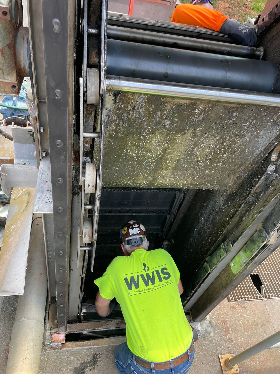 Wastewater Equipment Bracket Green Screen Repair 2