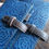 Thumbnail: leather binder, "layered flower", lapis blue, mini