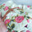 Thumbnail: planner bag, vintage fabric quilting case, envelope bag, fuchsia rose