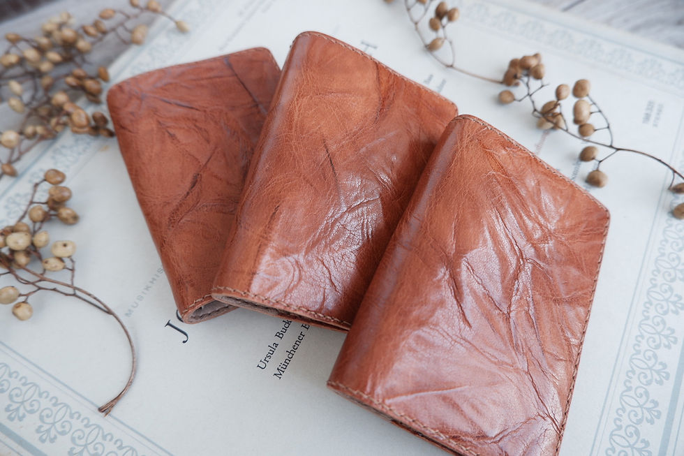 サムネイル： システム手帳　ミニ５穴　アンティークダークキャメル　コンパクト