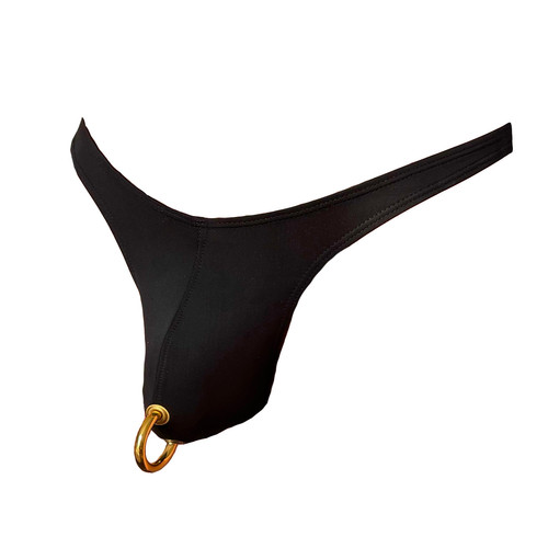 18k Gold Prince Albert Black Thong ALFONS DOVANA