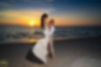 bride and groom sunset beach photos