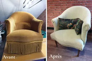 Fauteuil style tonneau gris