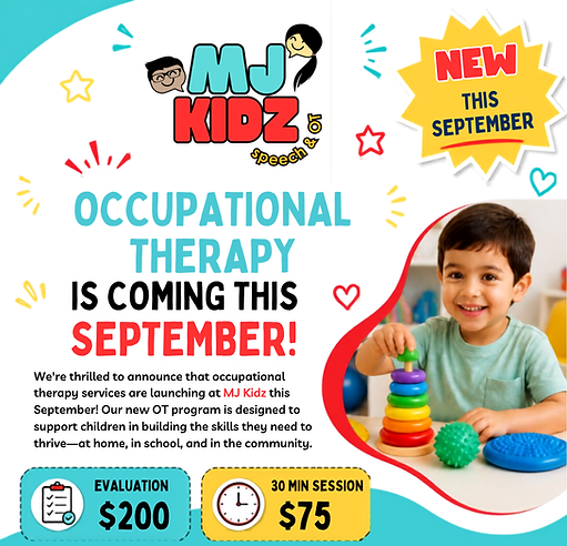 Child engaging in fine motor and sensory play during occupational therapy at MJ Kidz