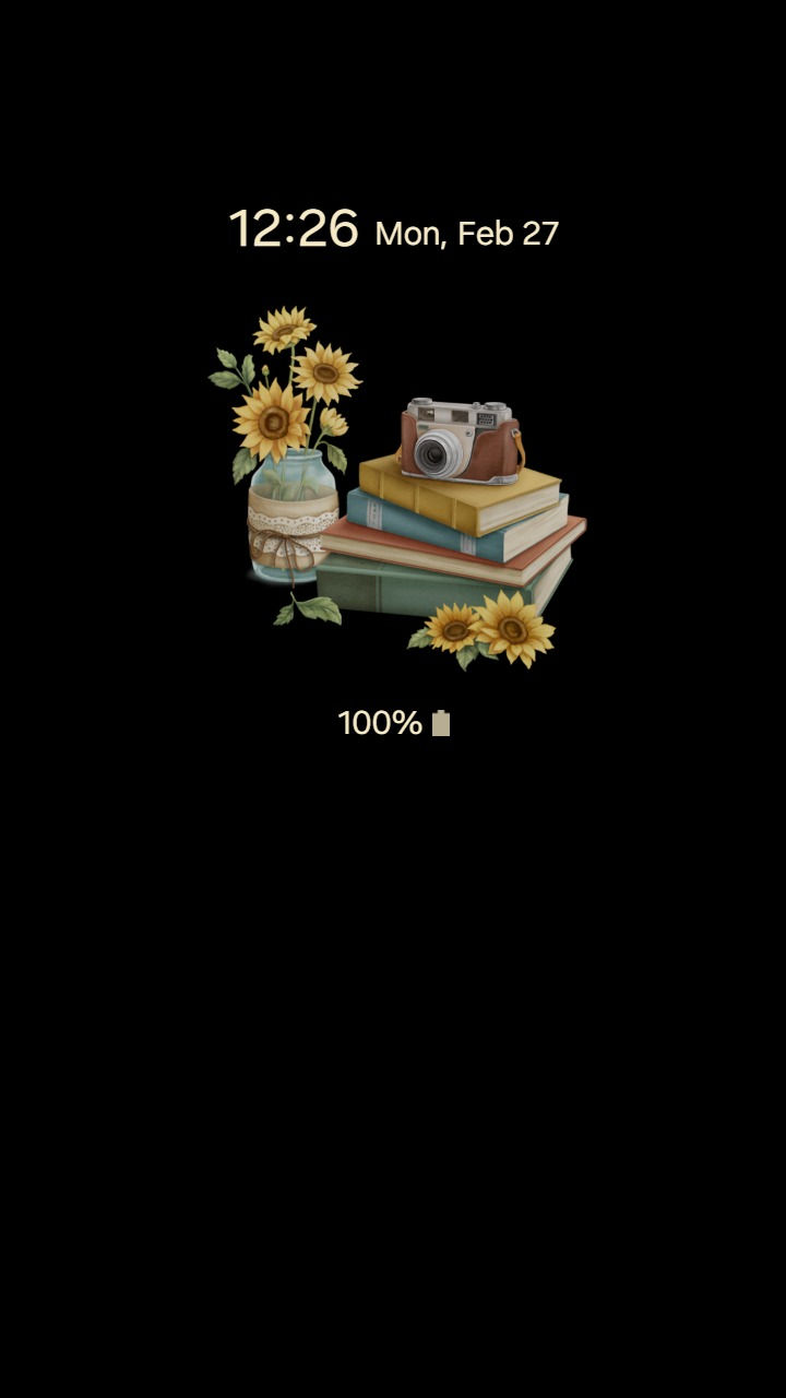 섬네일: Vintage Books With Sunflower