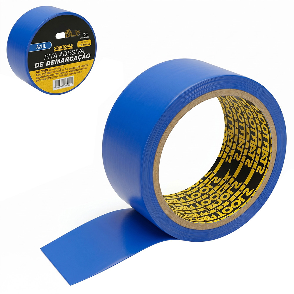 FITA ADESIVA DE DEMARCACAO AZUL 150 MICRONS 48MMX15M
