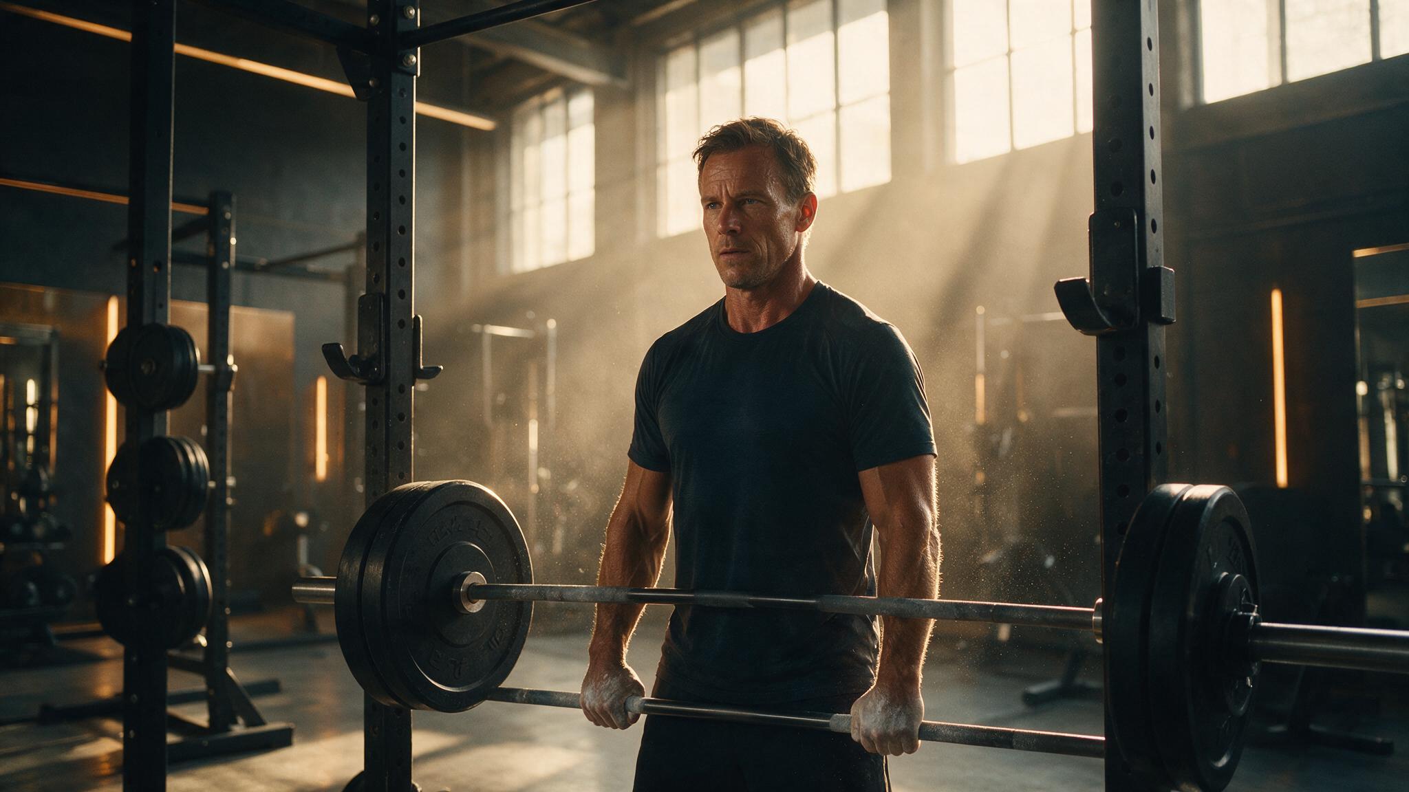 Unternehmer trainiert am fruehen Morgen im Private Gym von Progressive Sports in Adliswil