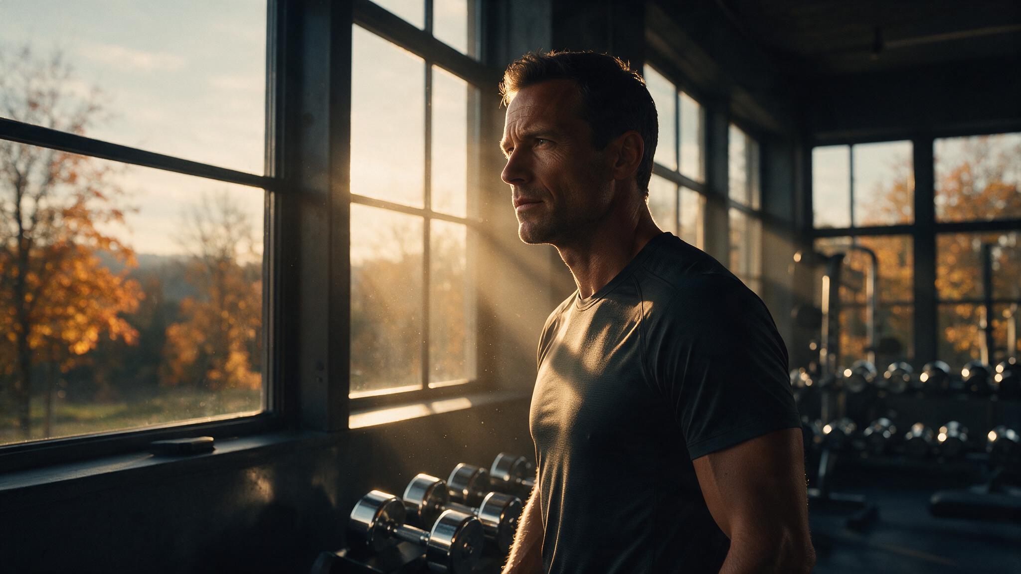 Unternehmer im Private Gym in Adliswil im Tageslicht - Vitamin D und Leistungsfaehigkeit