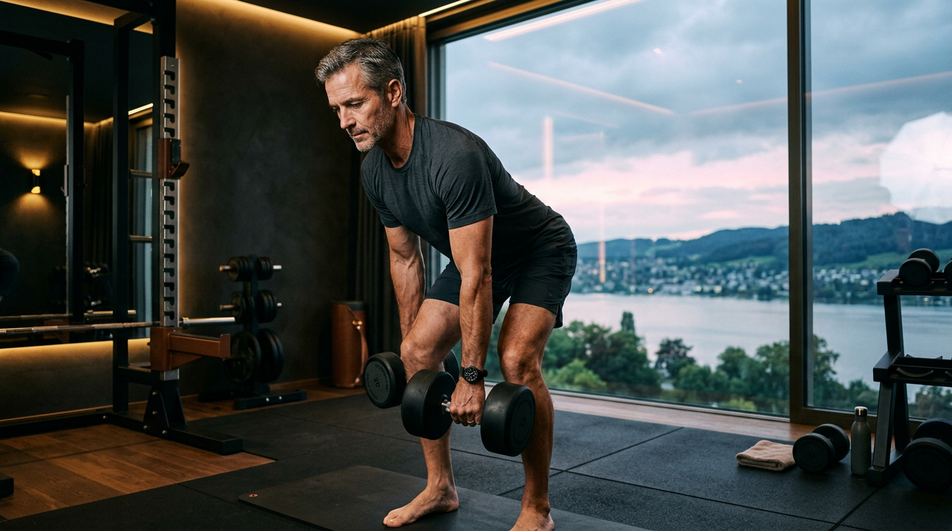 Unternehmer beim Krafttraining im Private Gym Adliswil – Fettleber senken durch Training