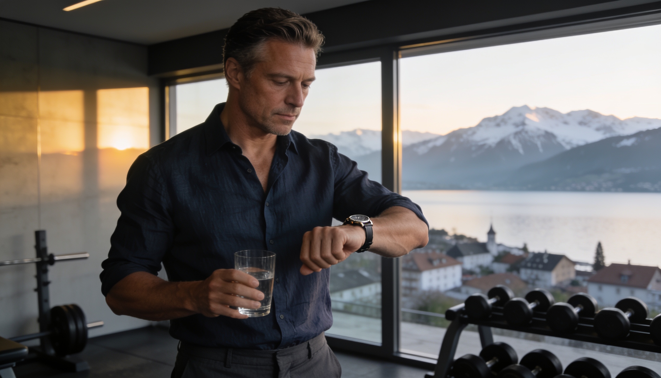 Unternehmer beim Intervallfasten entscheidet ueber sein Essfenster - Private Gym Adliswil