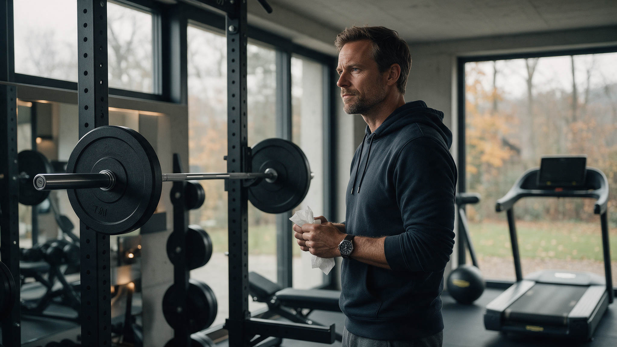 Unternehmer im Private Gym in Adliswil trainiert trotz Erkältungssaison