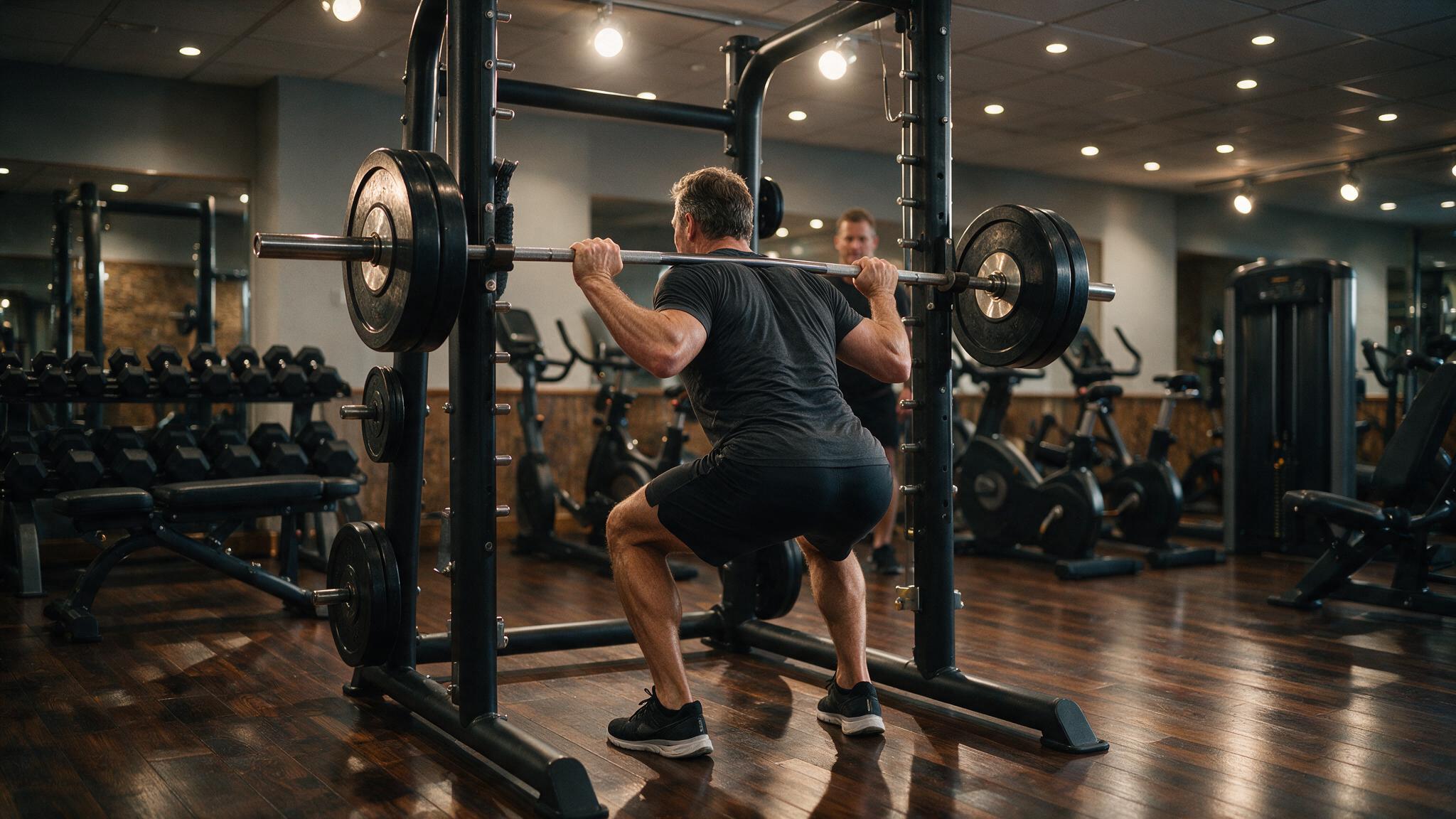 Unternehmer beim Krafttraining mit der Langhantel im Private Gym in Adliswil