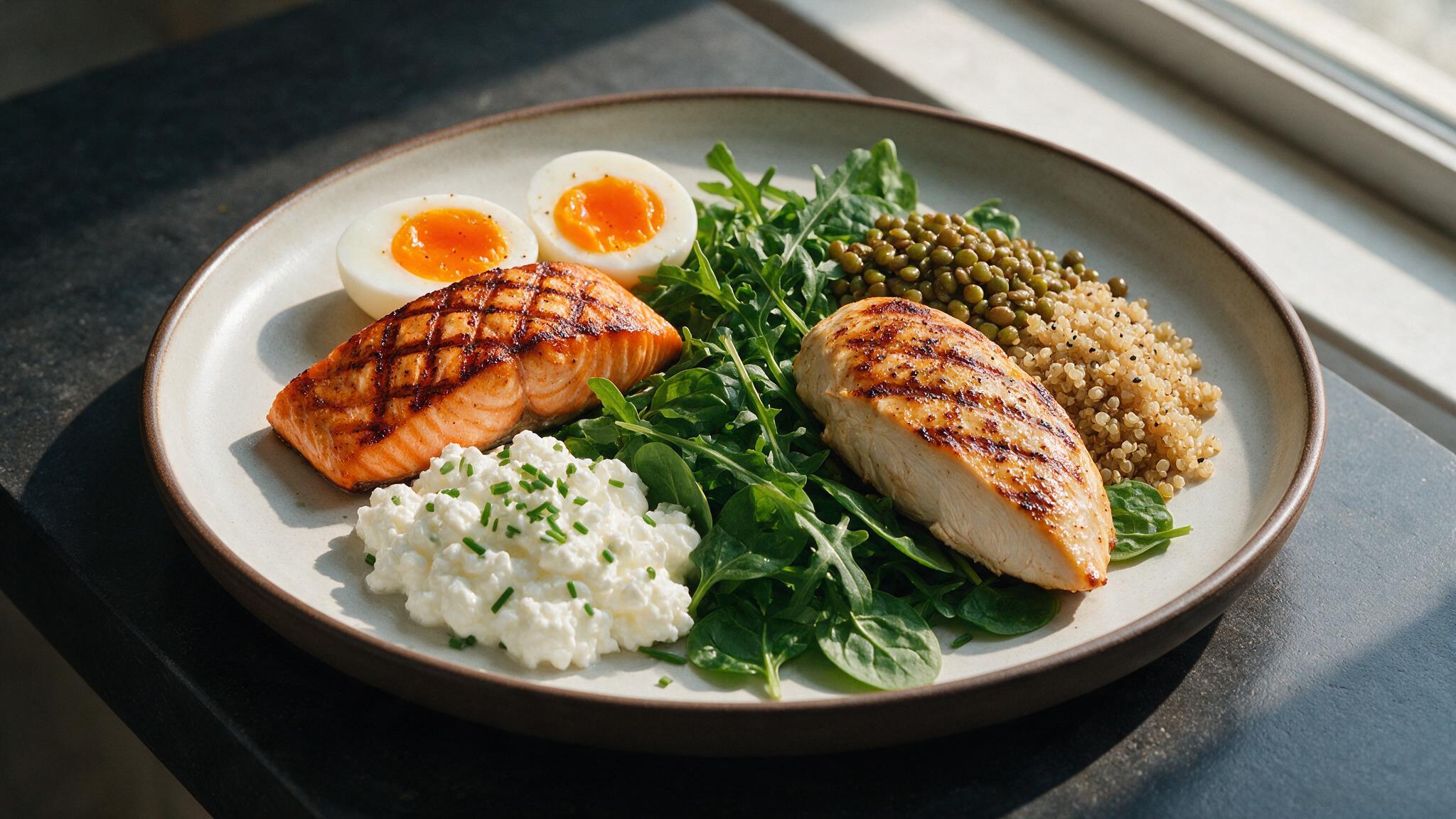 Proteinreiche Mahlzeit für Muskelerhalt ab 40 – Ernährungscoaching Adliswil
