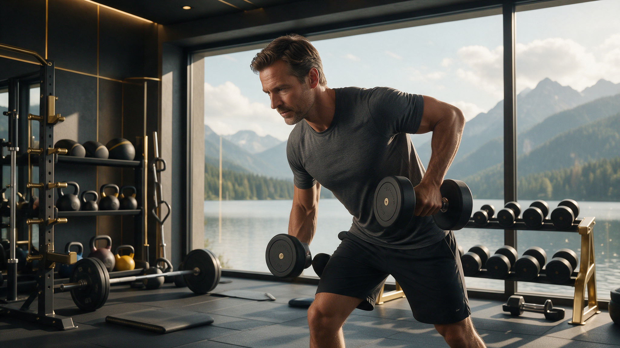 Unternehmer trainiert am Wochenende im Private Gym von Progressive Sports in Adliswil bei Zürich