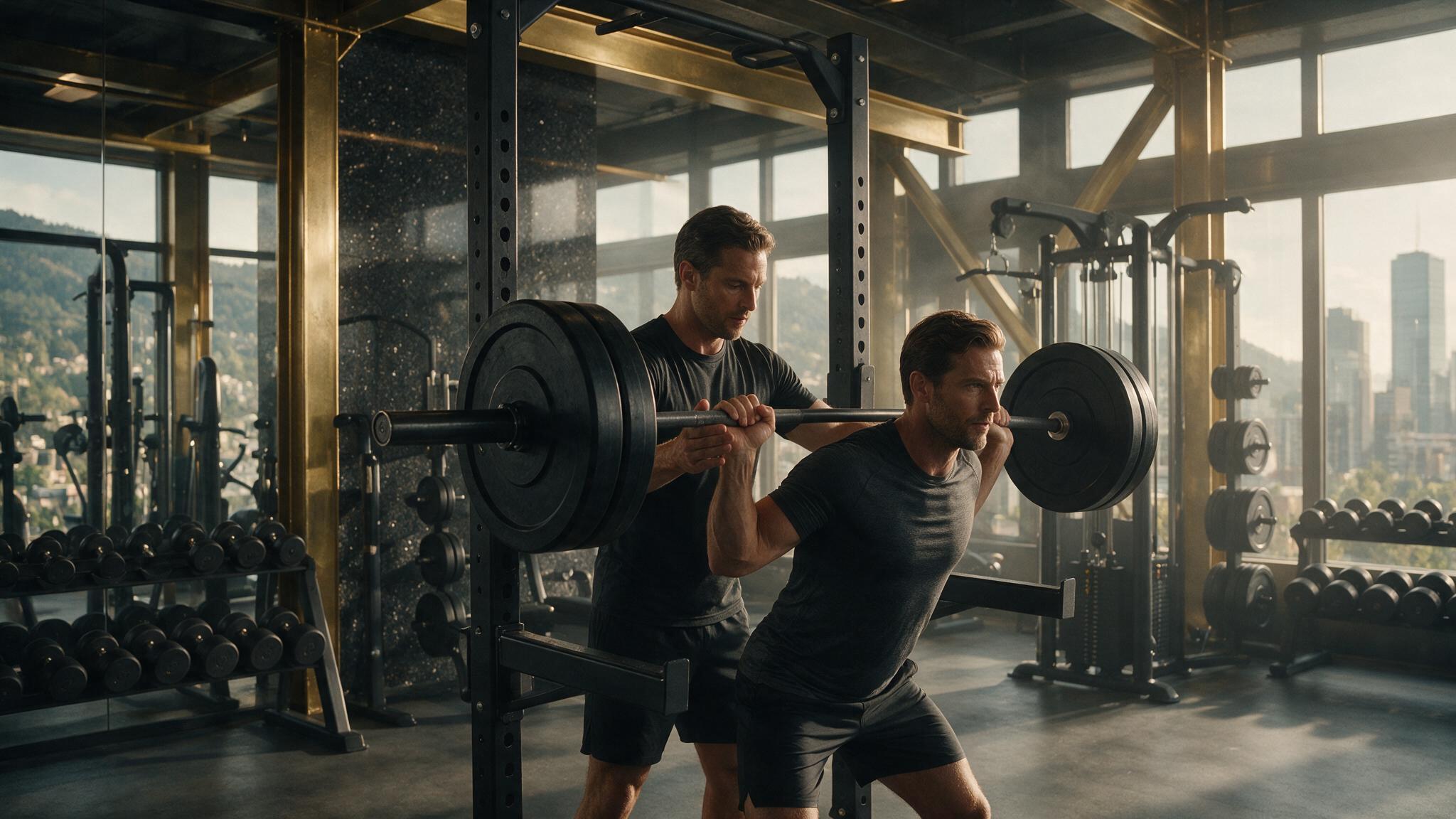 Personal Trainer coacht Unternehmer beim Krafttraining im Private Gym Adliswil
