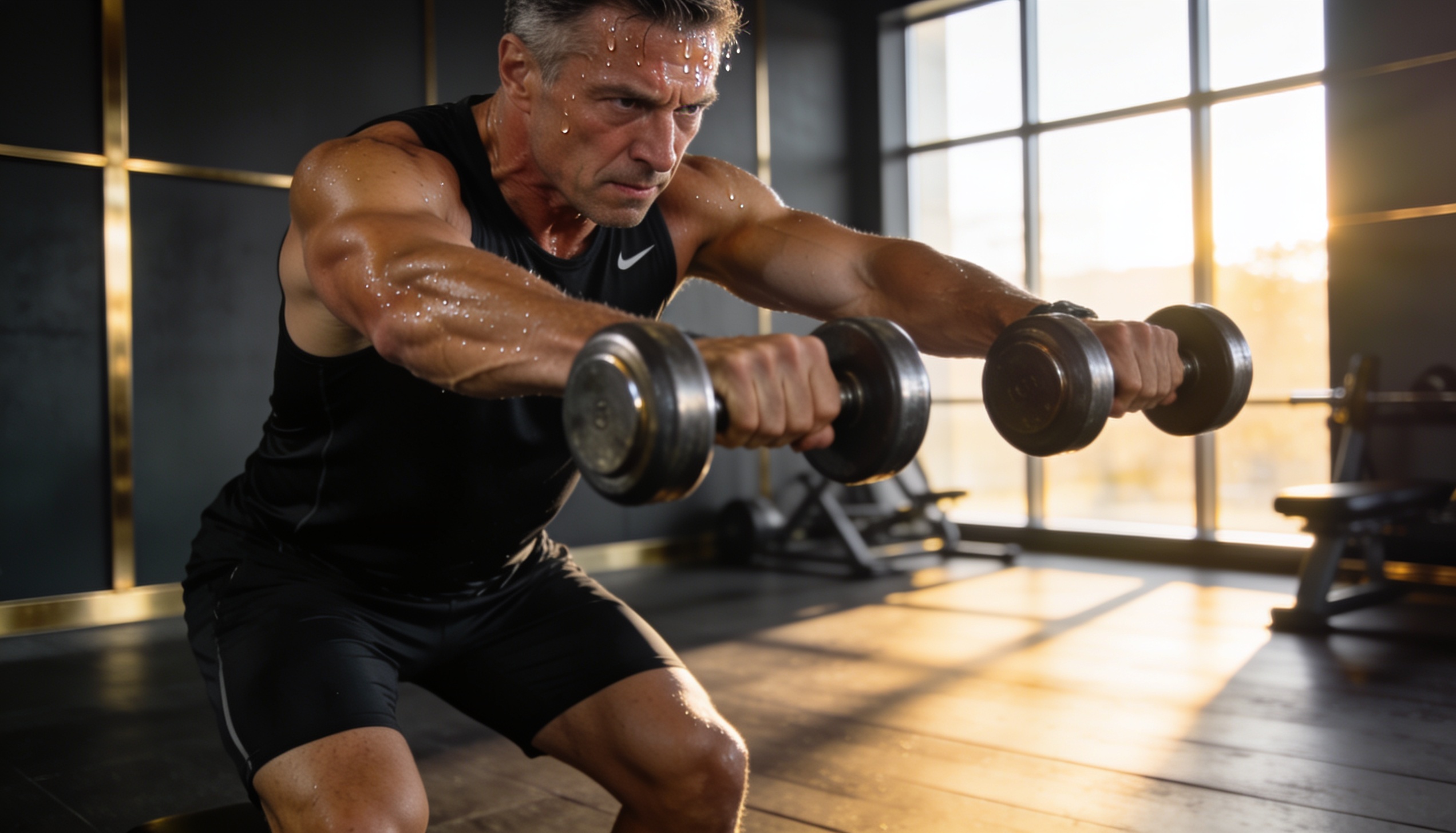 Unternehmer beim Krafttraining im Private Gym in Adliswil