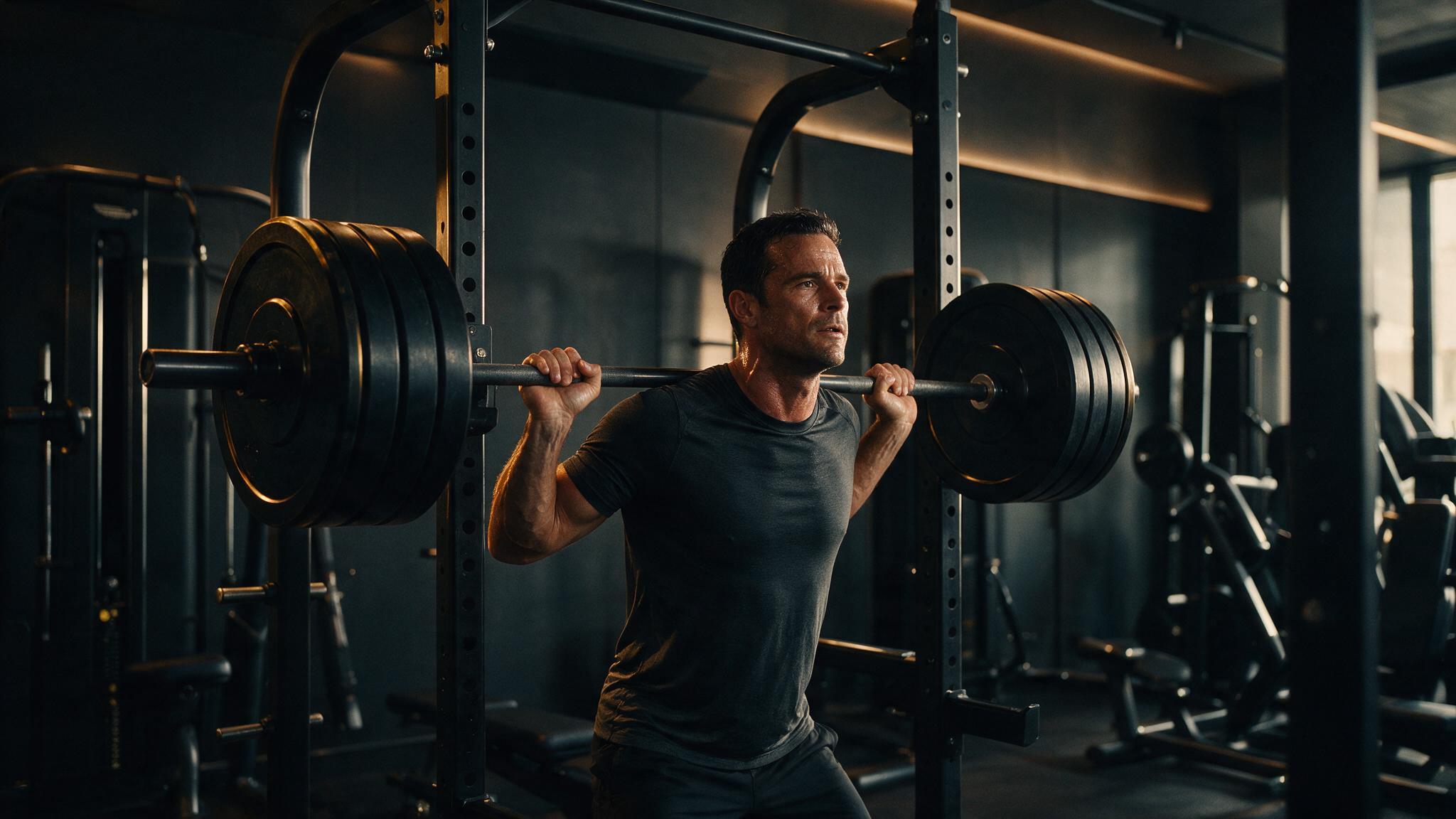 Unternehmer beim Krafttraining nahe am Muskelversagen im Private Gym in Adliswil