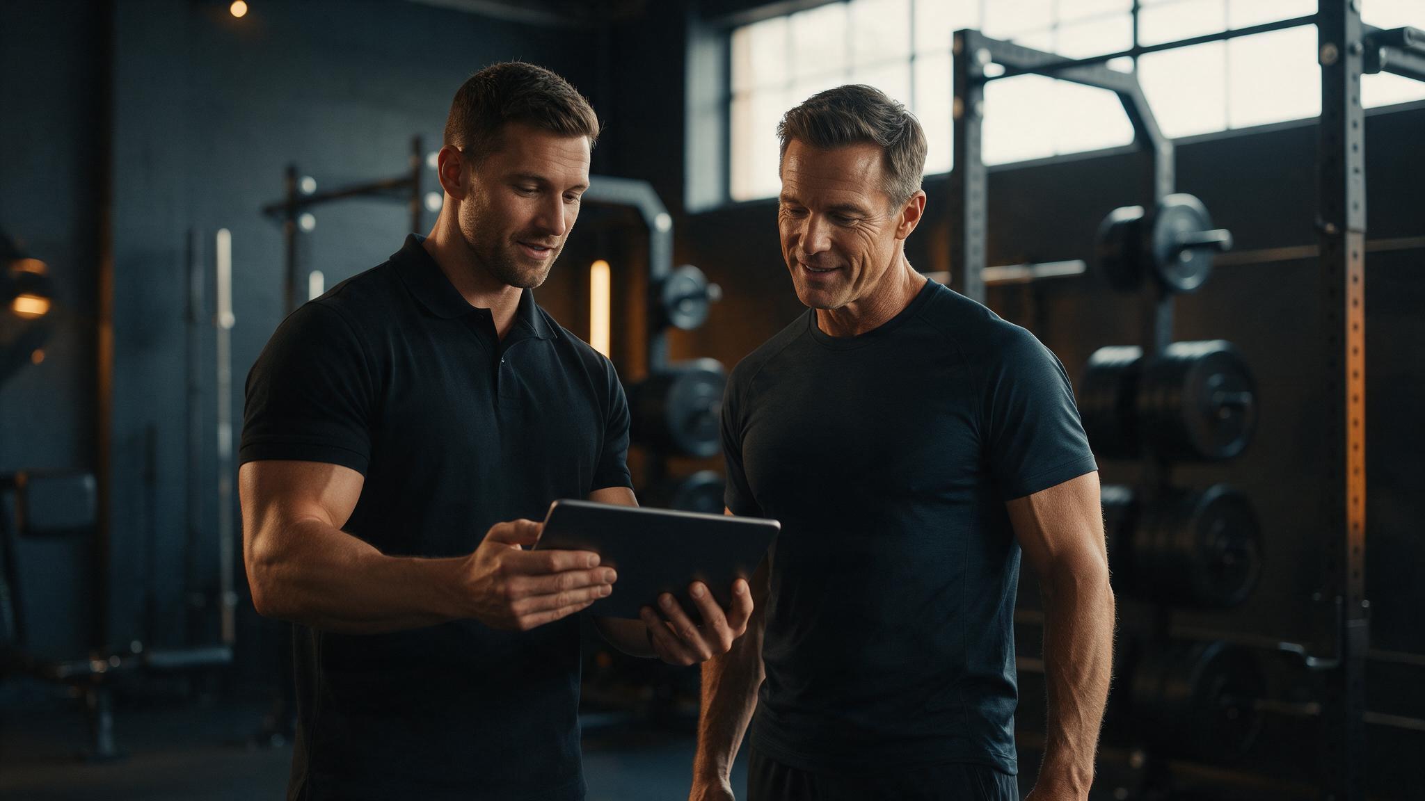 Personal Trainer und Fuehrungskraft im Private Gym Adliswil bei der Ernaehrungsanalyse