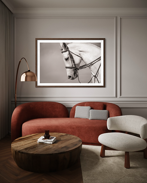 Black and white fine art horse portrait for luxury wall art