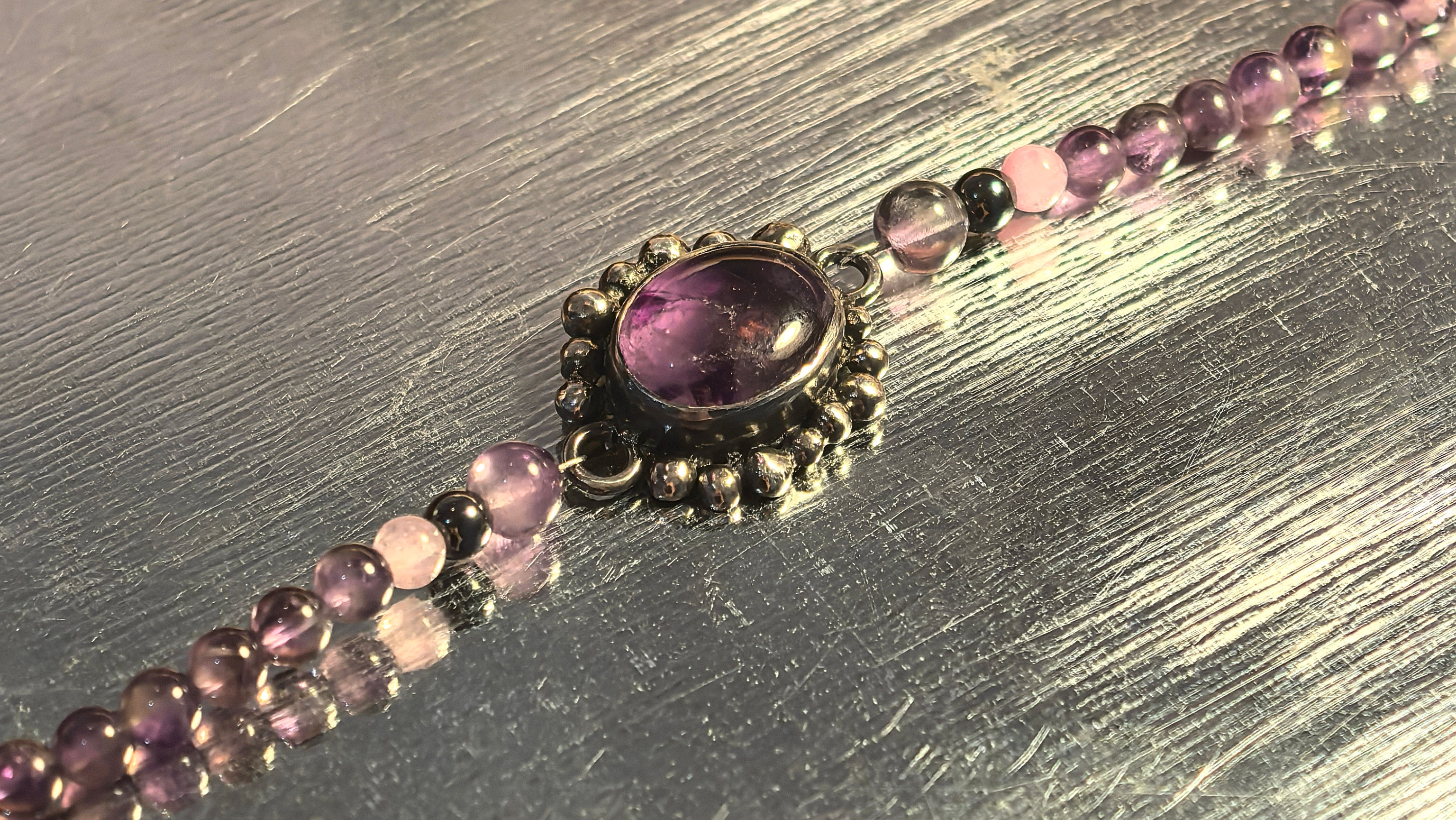 Braceletargent, améthyste, pierre aturelle, bijou femme, EMI Bijoux et Créations