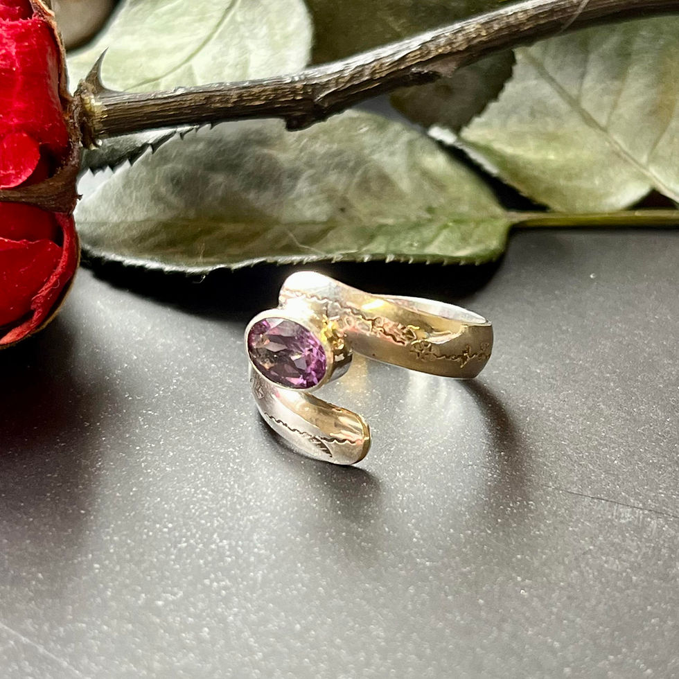 Bague argent, Améthyste