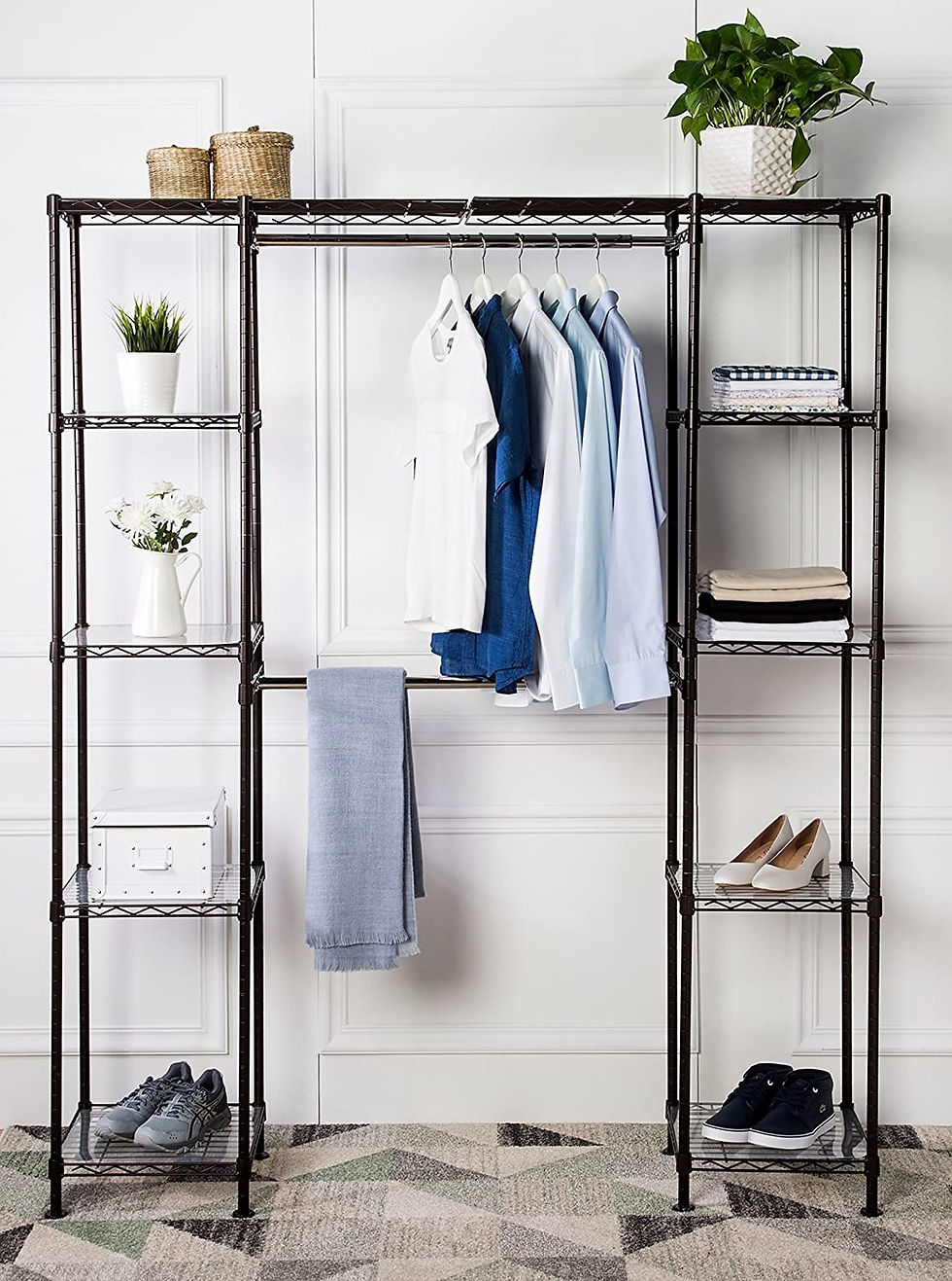 Wire shelving wardrobe