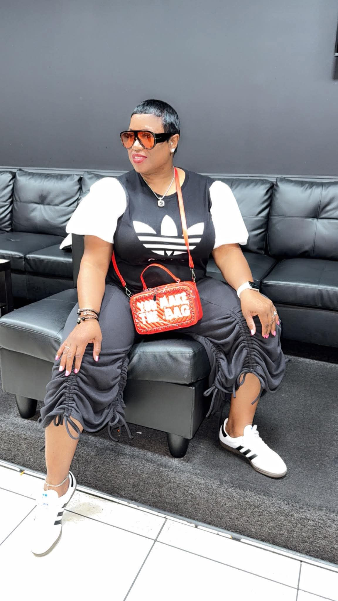 Black Jazzy Sweat Pants